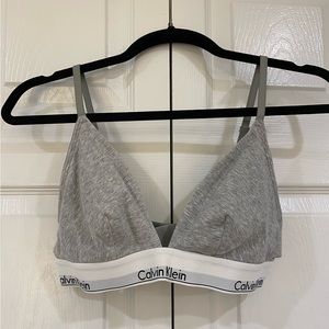 Calvin Klein, Modern Cotton Unlined Triangle Bralette, Size Large